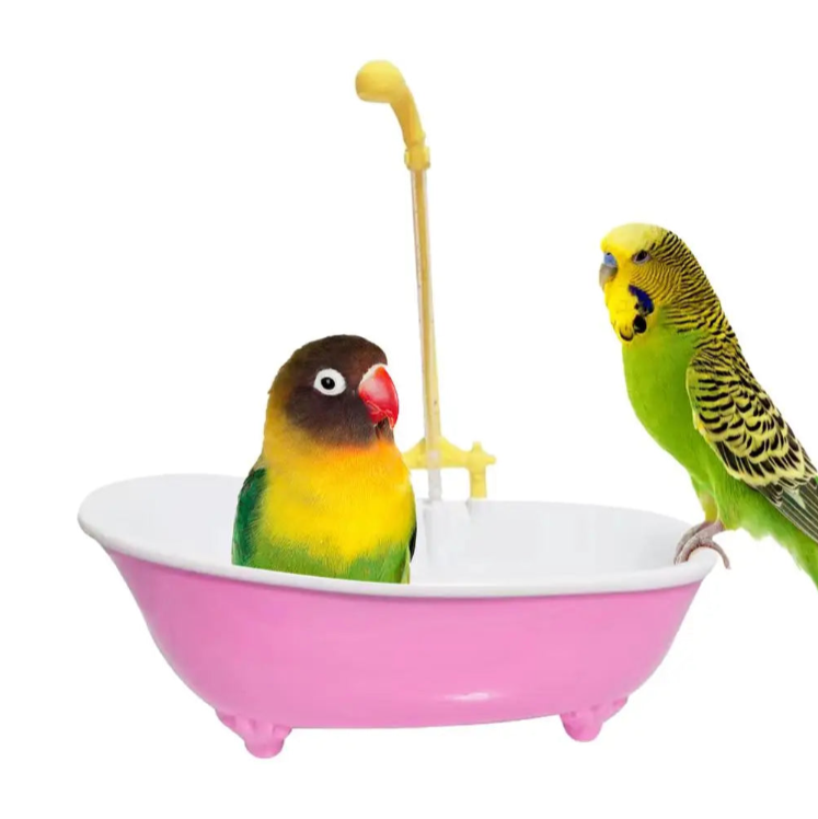 π¦ Happy Birdie! Automatic Parrot Bath Tub | Cute Blue Shower Cage Accessory πΏ