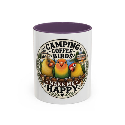 ☕ Parrot Lover "Make Me Happy" Two-Tone Coffee Cup☕ 🦜