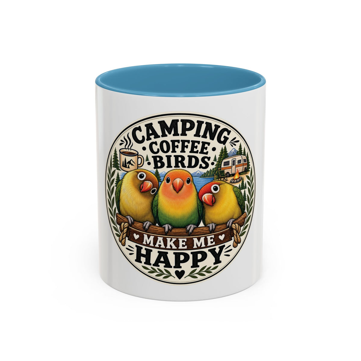 ☕ Parrot Lover "Make Me Happy" Two-Tone Coffee Cup☕ 🦜