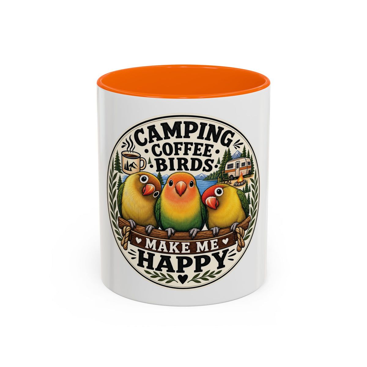 ☕ Parrot Lover "Make Me Happy" Two-Tone Coffee Cup☕ 🦜