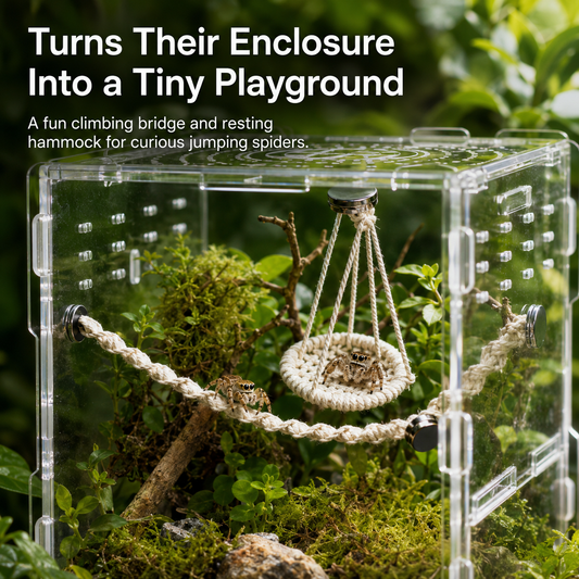 🌿 Hangable Jumping Spider Climbing Bridge & Swing | Enclosure Habitat Ladder 🕷️