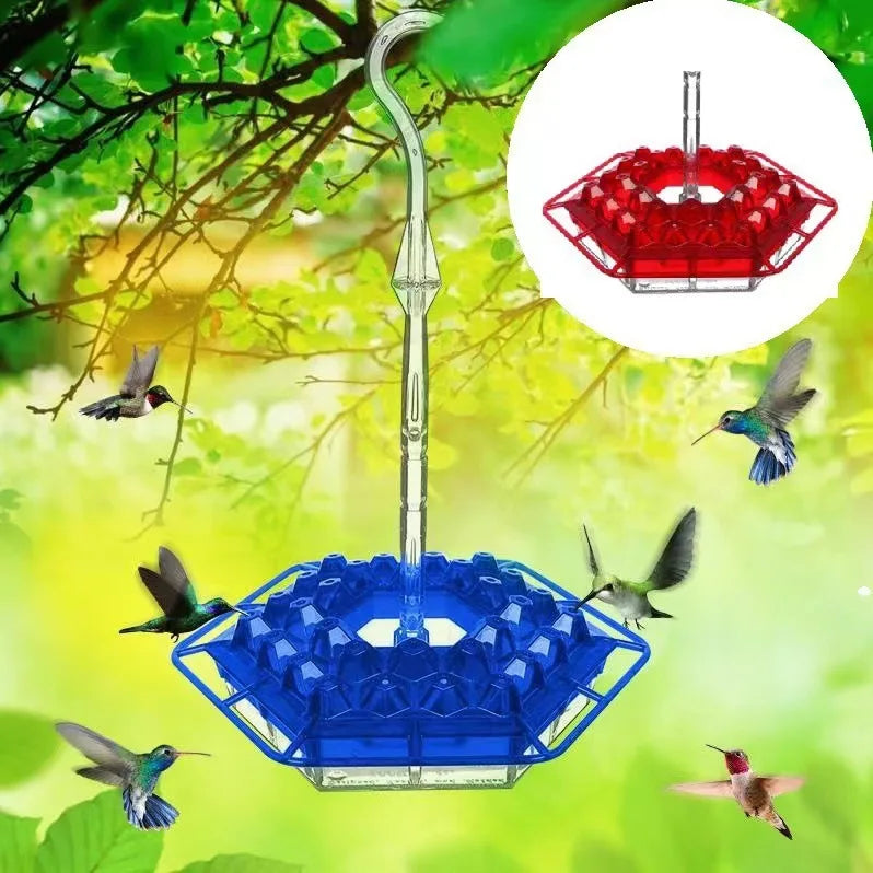✨ Bring your garden to life! 🐦 ❤️ Hanging Red Hexagon Hummingbird Feeder 🌿