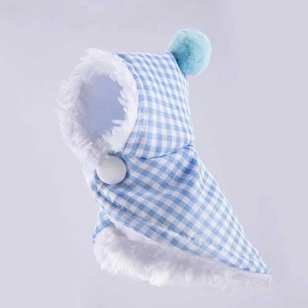 🦜 Thickened Winter Parrot Cape with Hat – Warm Plush Plaid Bird Coat ❄️